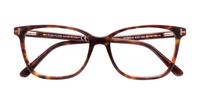 Dark Havana Tom Ford FT5842-B Square Glasses - Flat-lay