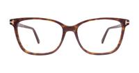 Dark Havana Tom Ford FT5842-B Square Glasses - Front
