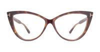 Dark Havana Tom Ford FT5843-B Cat-eye Glasses - Front