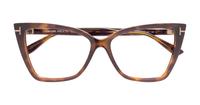 Dark Havana Tom Ford FT5844-B Cat-eye Glasses - Flat-lay