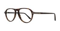 Dark Havana Tom Ford FT5869-B Aviator Glasses - Angle