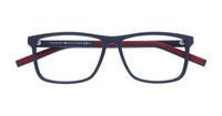 Matte Blue Tommy Hilfiger TH1696 Rectangle Glasses - Flat-lay