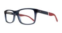 Blue / Red Tommy Hilfiger TH2044 Rectangle Glasses - Angle