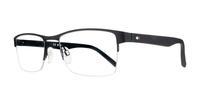 Matte Black Tommy Hilfiger TH2047 Rectangle Glasses - Angle