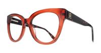 Red Tommy Hilfiger TH2054 Cat-eye Glasses - Angle