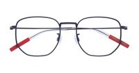 Matte Blue Tommy Jeans TJ0076 Square Glasses - Flat-lay