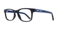 Black Tommy Jeans TJ0079 Rectangle Glasses - Angle